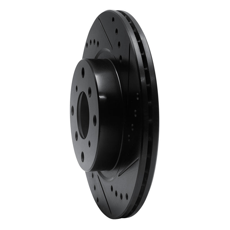 R1 Concepts R1 87-90 Acura Legend Front Right Drilled & Slotted Black Brake Rotor