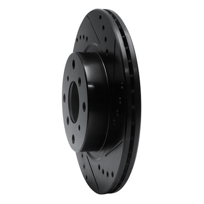 R1 Concepts R1 87-90 Acura Legend Front Right Drilled & Slotted Black Brake Rotor