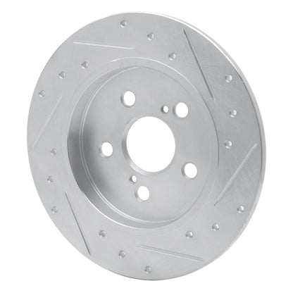 R1 Concepts R1 09-24 Lexus CT200H Rear Left Drilled & Slotted Silver Brake Rotor