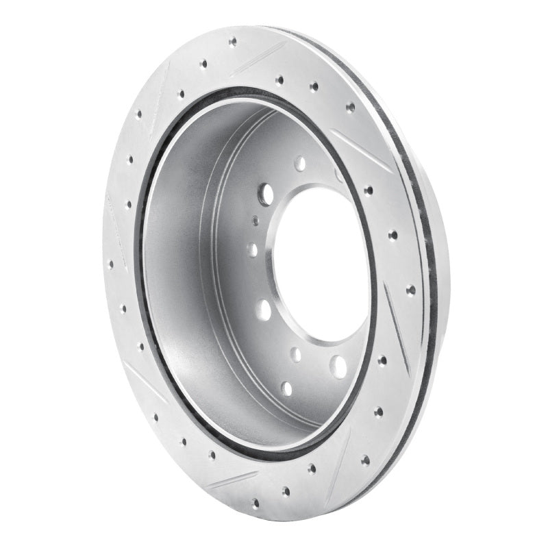 R1 Concepts R1 17-21 Toyota Land Cruiser Rear Right Drilled & Slotted Silver Brake Rotor