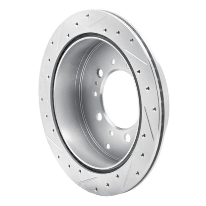 R1 Concepts R1 17-21 Toyota Land Cruiser Rear Right Drilled & Slotted Silver Brake Rotor