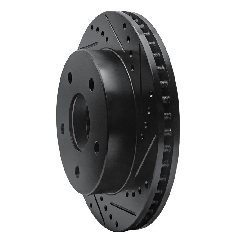 R1 Concepts R1 00-02 Dodge Ramcharger (Mexico) Front Right Drilled & Slotted Black Brake Rotor