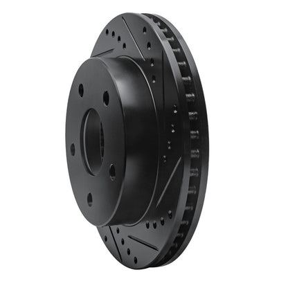 R1 Concepts R1 00-02 Dodge Ramcharger (Mexico) Front Right Drilled & Slotted Black Brake Rotor