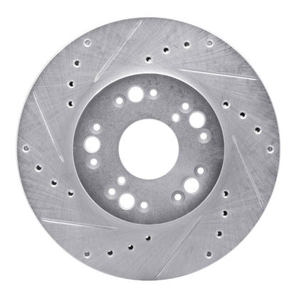 R1 Concepts R1 90-90 Lexus LS400 Front Left Drilled & Slotted Silver Brake Rotor