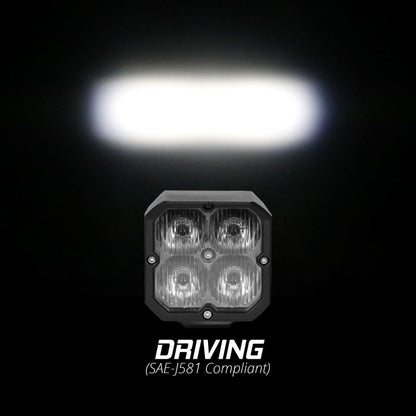 XKGLOW XK Glow Flush Mount XKchrome 20w LED Cube Light w/ RGB Accent Light Kit w/ Cntrlr- Driving Beam 2pc