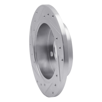 R1 Concepts R1 94-04 Ford Mustang Rear Right Drilled & Slotted Silver Brake Rotor