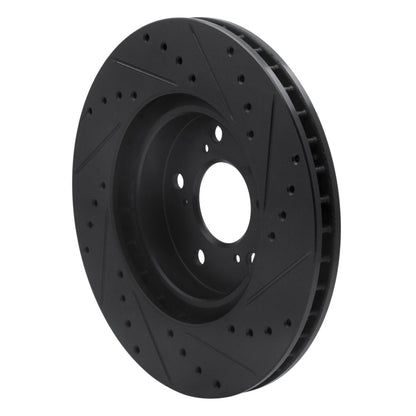 R1 Concepts R1 05-12 Acura RL Front Left Drilled & Slotted Black Brake Rotor