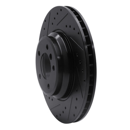 R1 Concepts R1 07-15 BMW 335I xDrive Front Left Drilled & Slotted Black Brake Rotor