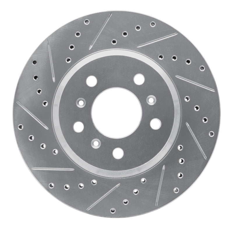 R1 Concepts R1 06-16 Buick Lucerne Front Left Drilled & Slotted Silver Brake Rotor