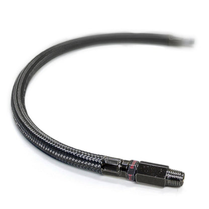 Kleinn Air Horns Kleinn 18In Stainless Steel Braided Leader Hose w/ Check Valve-1/4In M NPT Inlet/ 1/4In M NPT Outlet