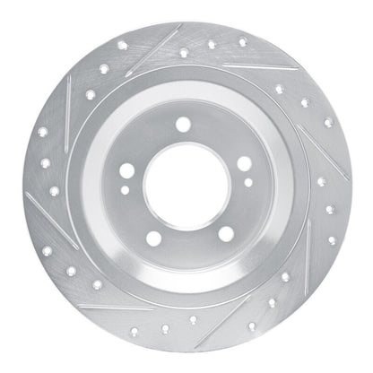 R1 Concepts R1 2021-2025 Hyundai Tucson Rear Right Drilled & Slotted Silver Brake Rotor