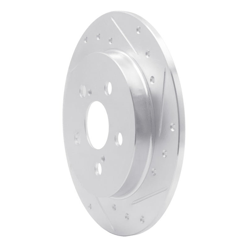R1 Concepts R1 09-24 Lexus CT200H Rear Right Drilled & Slotted Silver Brake Rotor