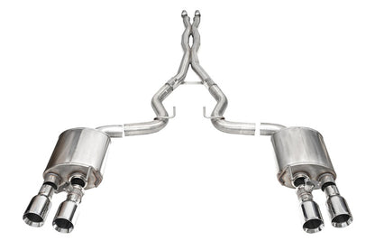 CORSA Performance Corsa 24+ Ford Mustang Dark Horse 5.0L 3in Dual Rear Exit Cat-Back w/Twin 4.5in Polish Straight Tip