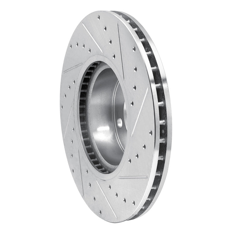 R1 Concepts R1 11-18 BMW X3 Front Left Drilled & Slotted Silver Brake Rotor
