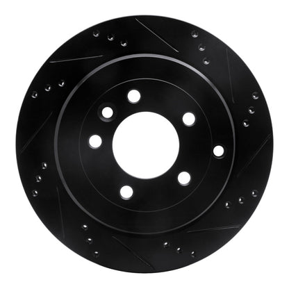 R1 Concepts R1 05-07 Land Rover LR3 Rear Right Drilled & Slotted Black Brake Rotor