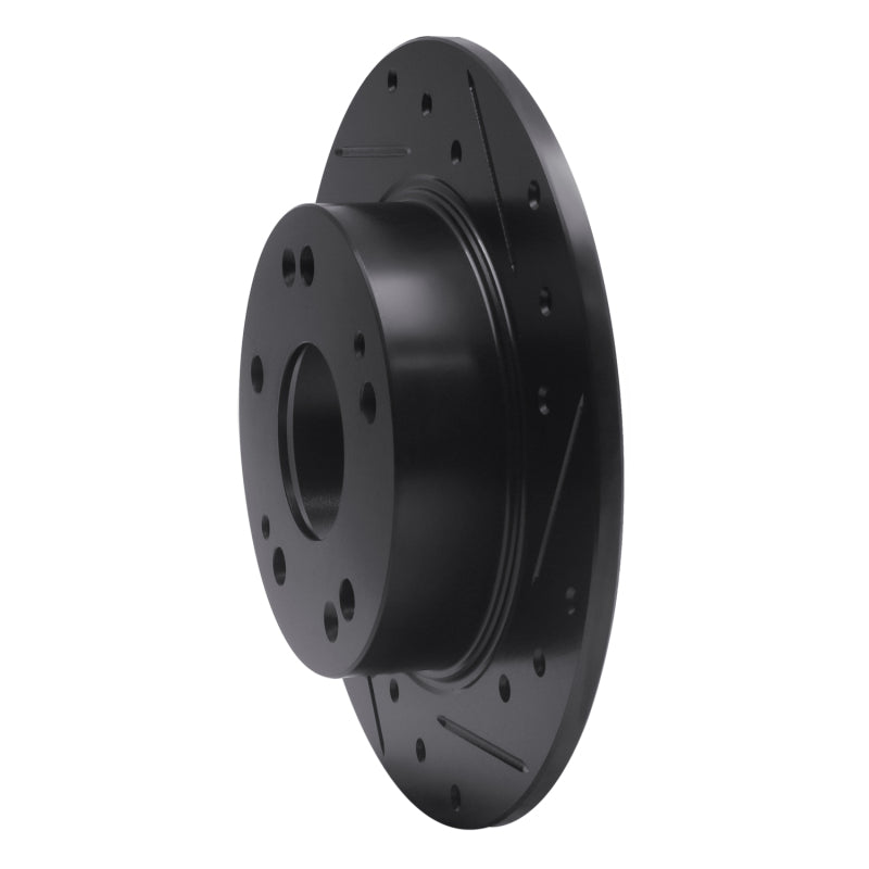 R1 Concepts R1 03-08 Acura TSX Rear Right Drilled & Slotted Black Brake Rotor
