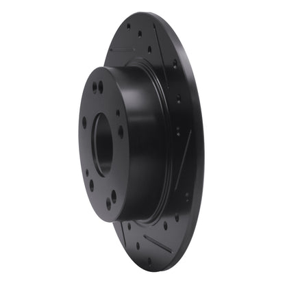 R1 Concepts R1 03-08 Acura TSX Rear Right Drilled & Slotted Black Brake Rotor
