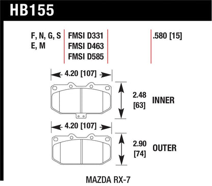 Hawk Performance Hawk 93-95 Mazda RX-7 HP+ Street Front Brake Pads