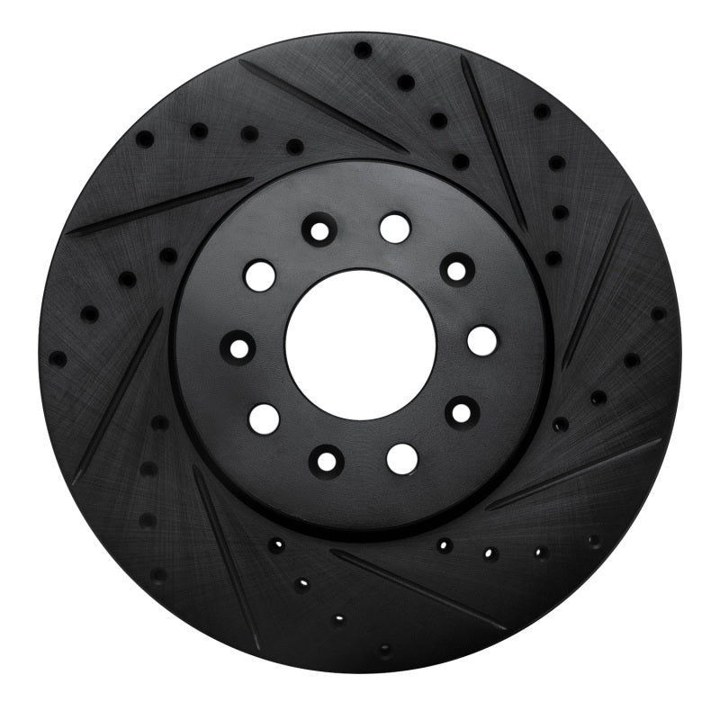 R1 Concepts R1 13-25 Cadillac CT4 Front Right Drilled & Slotted Black Brake Rotor