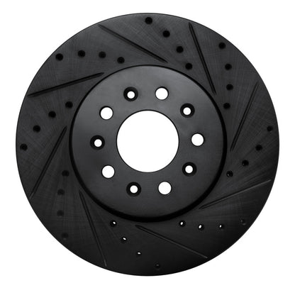R1 Concepts R1 13-25 Cadillac CT4 Front Right Drilled & Slotted Black Brake Rotor