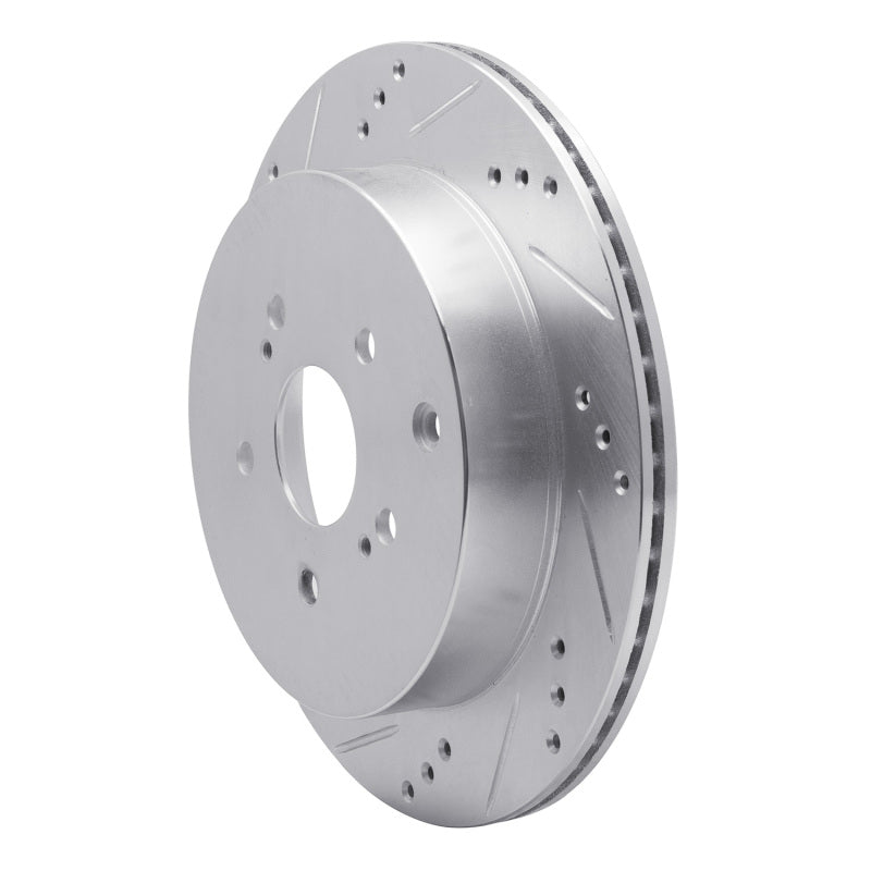 R1 Concepts R1 09-17 Suzuki Grand Vitara Rear Left Drilled & Slotted Silver Brake Rotor