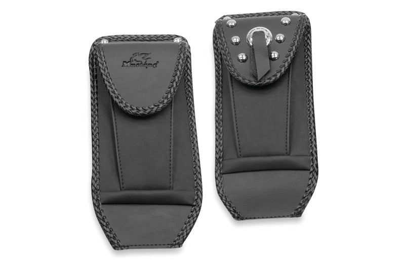 Mustang Motorcycle Mustang 00-17 Harley Softail with Square Dash Tank Bib w/Studs- Black
