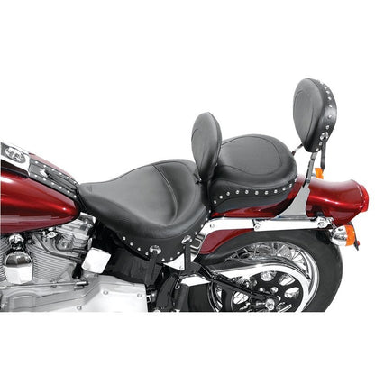 Mustang Motorcycle Mustang Harley Low Medallion Sissy Bar Pad (12 inch x 9 inch) w/Studs - Black