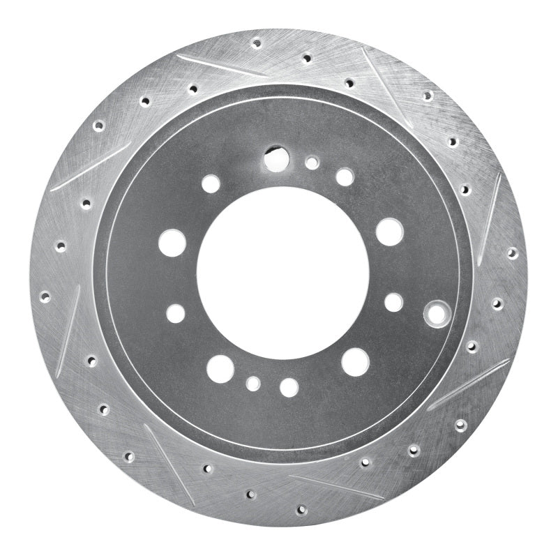 R1 Concepts R1 17-21 Toyota Land Cruiser Rear Right Drilled & Slotted Silver Brake Rotor