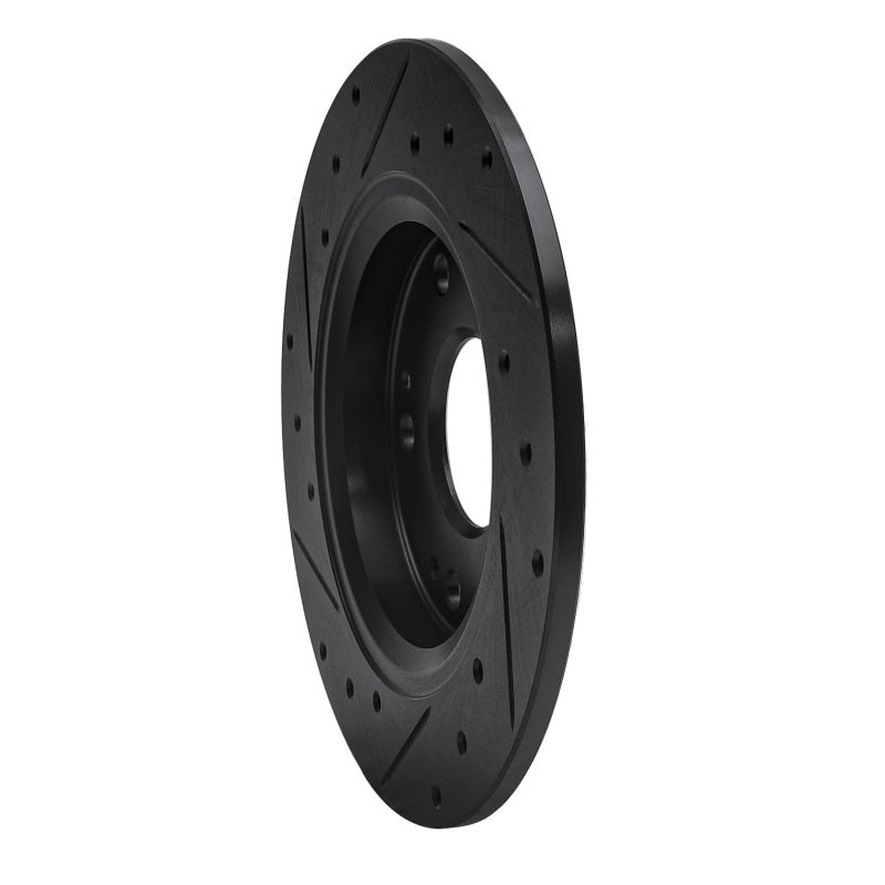 R1 Concepts R1 11-15 Honda CR-Z Rear Right Drilled & Slotted Black Brake Rotor