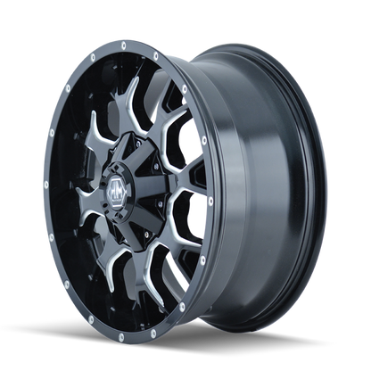 Mayhem 8015 Warrior 17x9 / 8x165.1 BP / -12mm Offset / 130.8mm Hub Gloss Black Milled Wheel