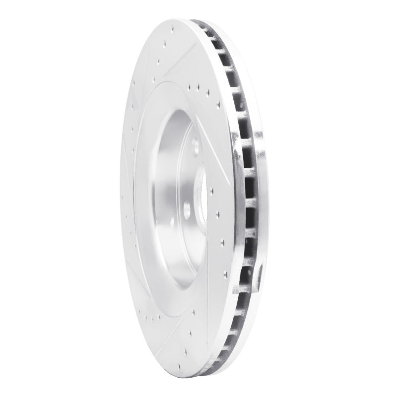 R1 Concepts R1 06-10 Jeep Grand Cherokee Front Right Drilled & Slotted Silver Brake Rotor