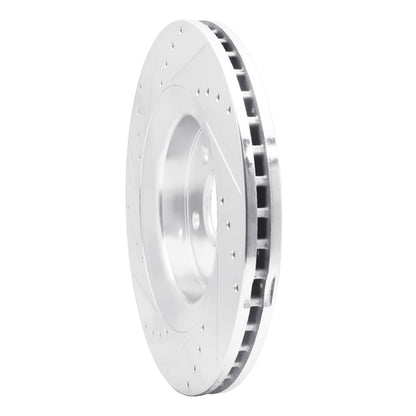 R1 Concepts R1 06-10 Jeep Grand Cherokee Front Right Drilled & Slotted Silver Brake Rotor