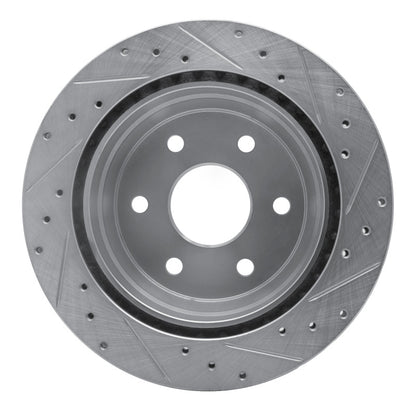 R1 Concepts R1 00-14 Cadillac Escalade Rear Left Drilled & Slotted Silver Brake Rotor