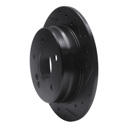 R1 Concepts R1 94-98 Mercedes-Benz C220 Rear Right Drilled & Slotted Black Brake Rotor