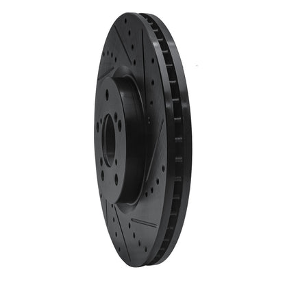 R1 Concepts R1 07-20 Acura MDX Front Right Drilled & Slotted Black Brake Rotor