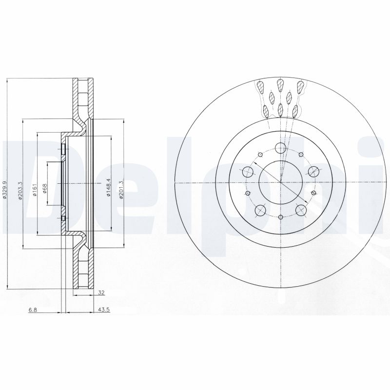 DELPHI BG4305C Brake Disc .