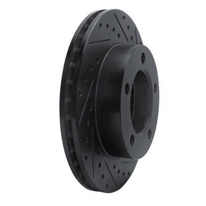 R1 Concepts R1 94-96 Ford F-150 4WD Front Right Drilled & Slotted Black Brake Rotor