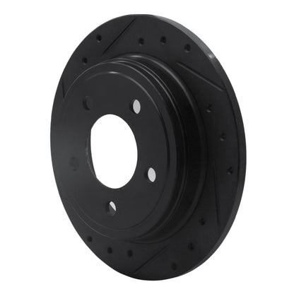 R1 Concepts R1 93-04 Chrysler 300M Rear Left Drilled & Slotted Black Brake Rotor
