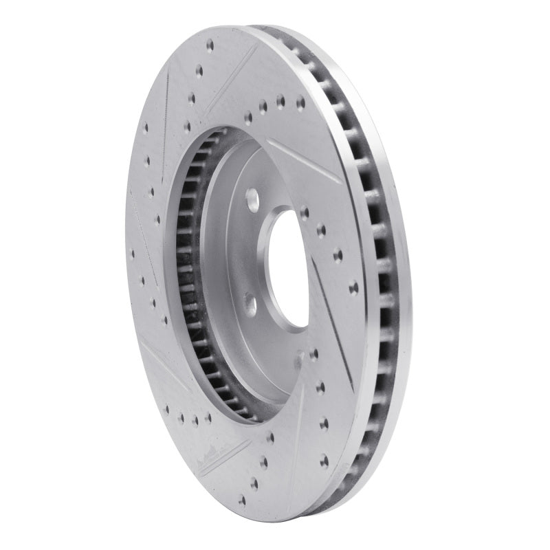 R1 Concepts R1 05-10 Ford Mustang Front Right Drilled & Slotted Silver Brake Rotor
