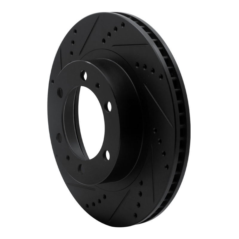 R1 Concepts R1 03-23 Toyota Tacoma Front Left Drilled & Slotted Black Brake Rotor