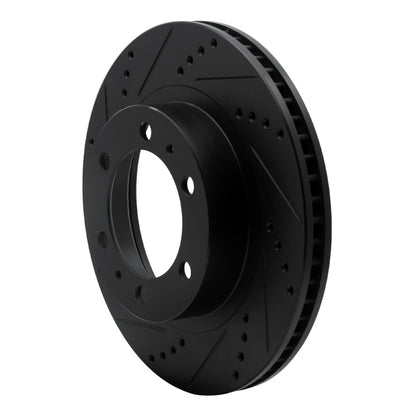 R1 Concepts R1 03-23 Toyota Tacoma Front Left Drilled & Slotted Black Brake Rotor