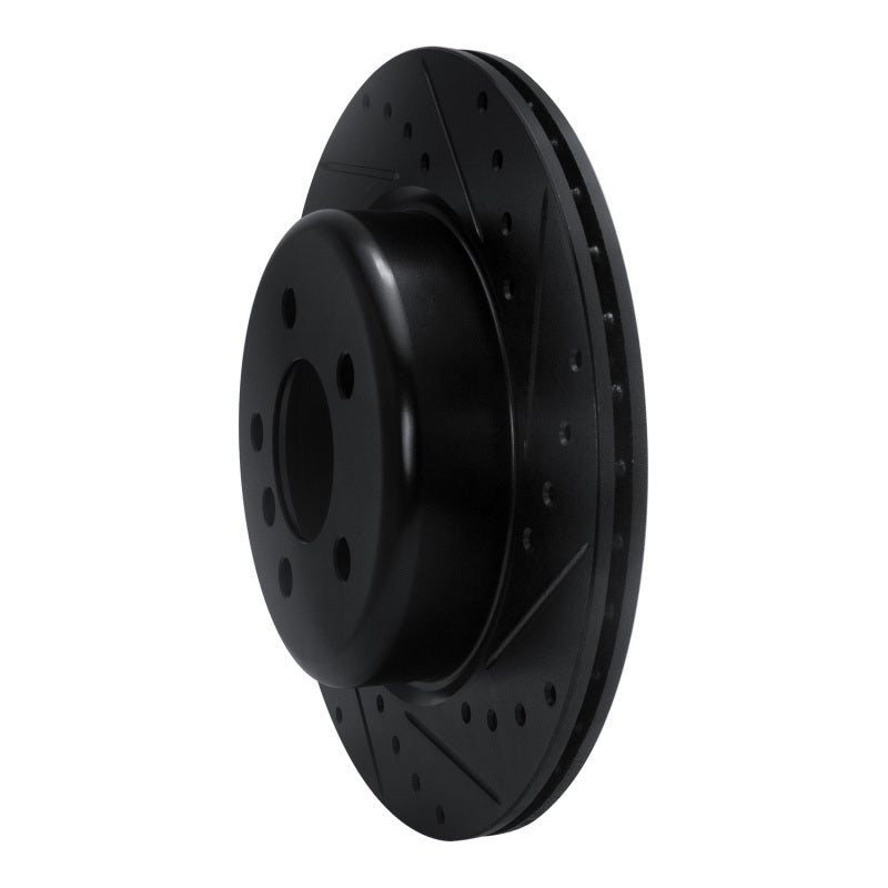R1 Concepts R1 11-16 BMW 535I Rear Right Drilled & Slotted Black Brake Rotor