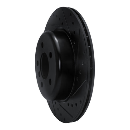 R1 Concepts R1 11-16 BMW 535I Rear Right Drilled & Slotted Black Brake Rotor