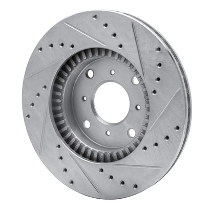 R1 Concepts R1 92-96 Honda Prelude Front Left Drilled & Slotted Silver Brake Rotor
