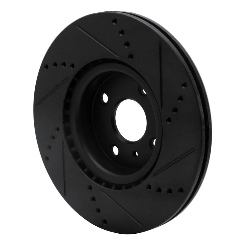 R1 Concepts R1 2016-2025 Fiat 124 Spider Front Left Drilled & Slotted Black Brake Rotor