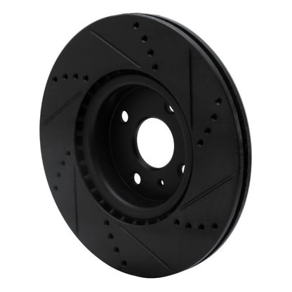 R1 Concepts R1 2016-2025 Fiat 124 Spider Front Left Drilled & Slotted Black Brake Rotor