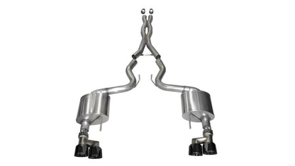 CORSA Performance Corsa 2015-2017 Ford Mustang GT 5.0 3in Cat Back Exhaust Black Quad Tips (Xtreme)