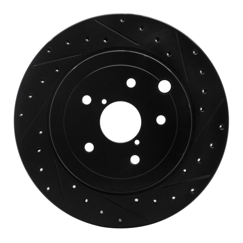 R1 Concepts R1 08-20 Subaru Impreza Rear Right Drilled & Slotted Black Brake Rotor