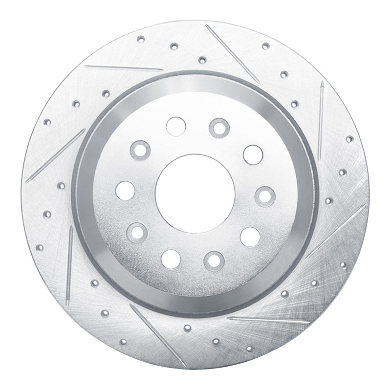 R1 Concepts R1 99-04 Jeep Grand Cherokee Front Right Drilled & Slotted Silver Brake Rotor