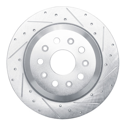 R1 Concepts R1 99-04 Jeep Grand Cherokee Front Right Drilled & Slotted Silver Brake Rotor
